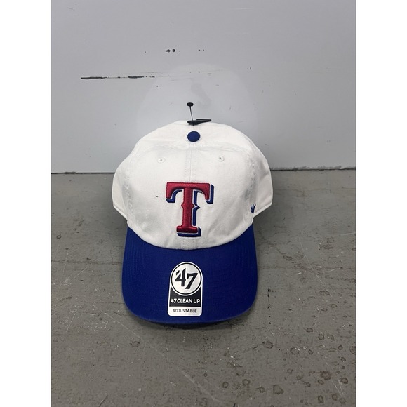 ’47 Other - Texas Rangers '47 Brand Clean Up Adjustable Hat White Blue MLB Dad Cap